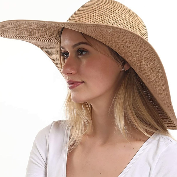 Khaki Extra Large Floppy Sun Hat main image 5